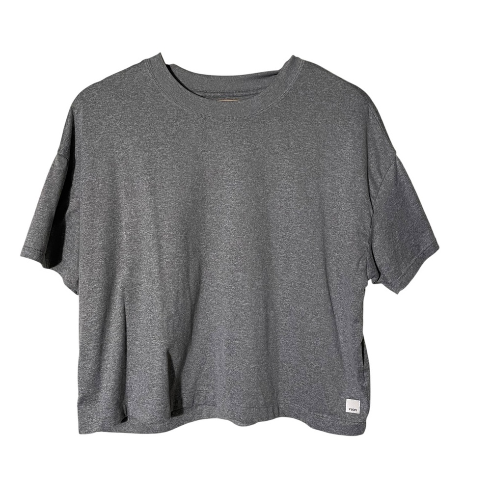 Vuori Gray Short Sleeve Cropped Loose Fit Tee